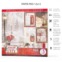 Winter / Christmas Snow And The City Limited Edition Paper Pad 12x12 12/Pkg By Ciao Bella