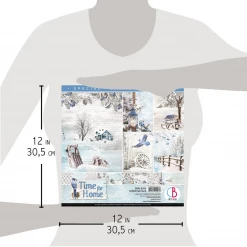 Winter / Christmas Time For Home Limited Edition Paper Pad 12x12 12/Pkg By Ciao Bella
