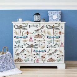 Prima Re-Design Decor Transfers Riverbed Dragonflies Transfer - Total Sheet Size: 24″ X 35″