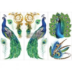 Peacock Paradise Mini-Transfer - Redesign With Prima Size 6″ X 12″ Decor Transfers