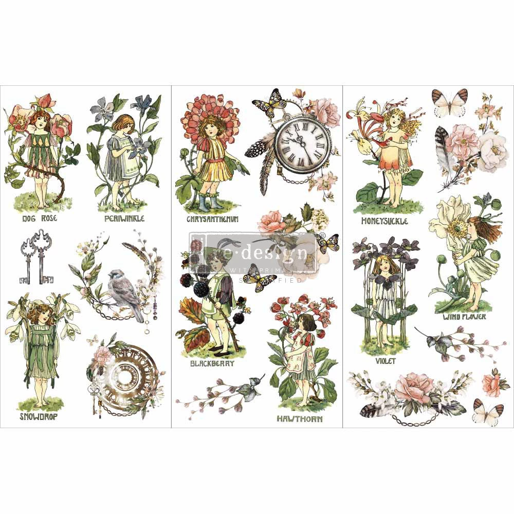 Flower Children Redesign With Prima Total Sheet Size 6″ X 12″ Decor Transfers 3 Flower Children Redesign With Prima Total Sheet Size 6″ X 12″ Decor Transfers