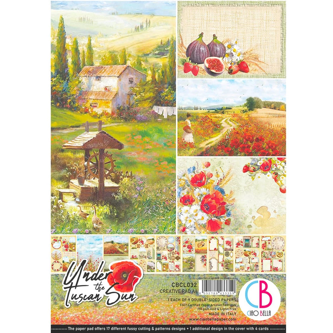 Under The Tuscan Sun Creative Pad A4 9/Pkg By Ciao Bella Papercraft & Scrapbooking 3 Under The Tuscan Sun Creative Pad A4 9/Pkg By Ciao Bella Papercraft & Scrapbooking