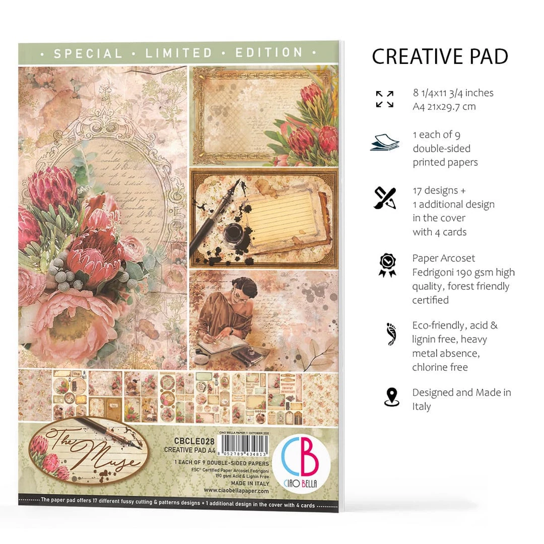 Papercraft & Scrapbooking The Muse Creative Pad A4 9/Pkg By Ciao Bella 7 Papercraft & Scrapbooking The Muse Creative Pad A4 9/Pkg By Ciao Bella