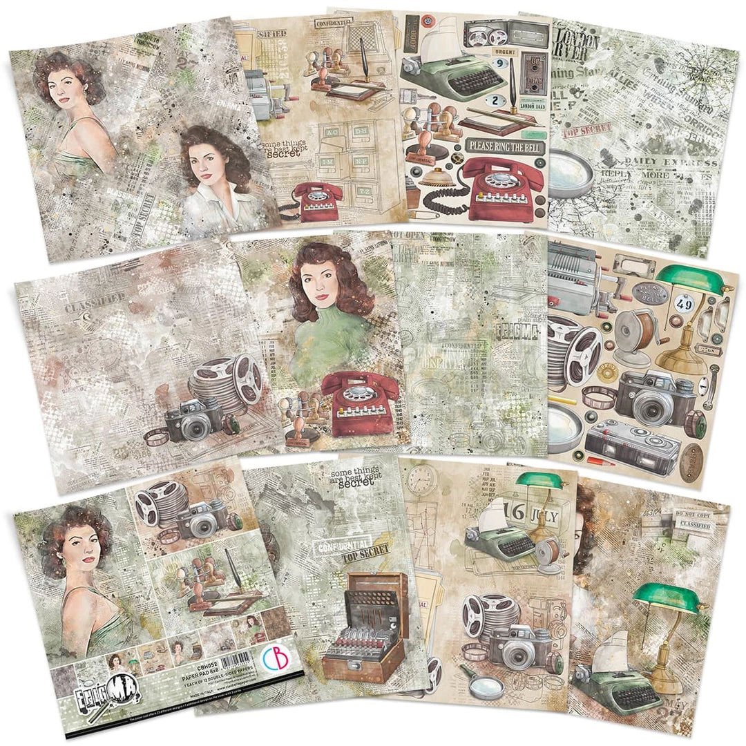 Enigma Paper Pad 8x8 12/Pkg By Ciao Bella Papercraft & Scrapbooking 4 Enigma Paper Pad 8x8 12/Pkg By Ciao Bella Papercraft & Scrapbooking