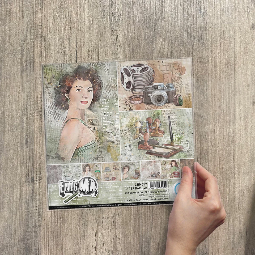 Enigma Paper Pad 8x8 12/Pkg By Ciao Bella Papercraft & Scrapbooking 6 Enigma Paper Pad 8x8 12/Pkg By Ciao Bella Papercraft & Scrapbooking
