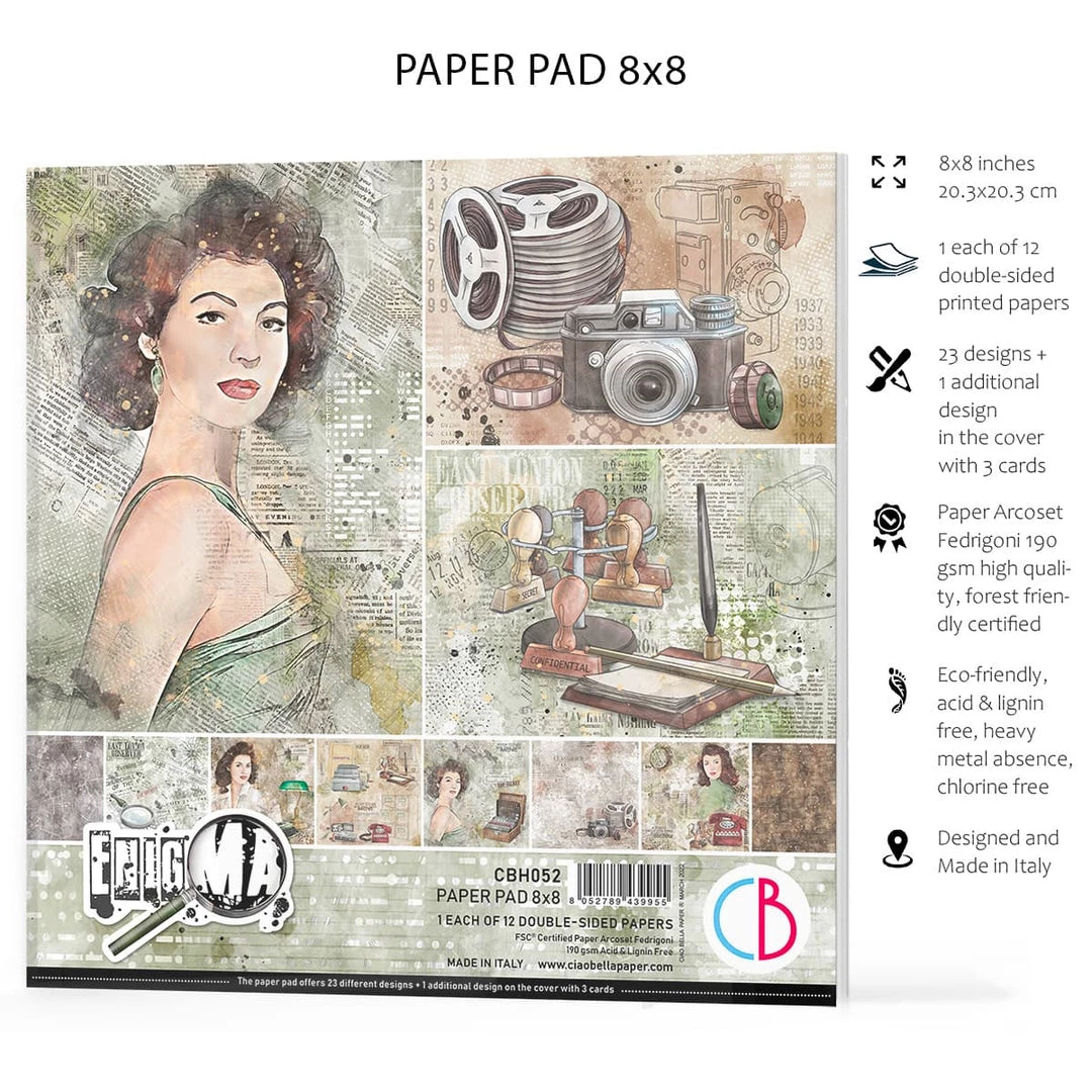 Enigma Paper Pad 8x8 12/Pkg By Ciao Bella Papercraft & Scrapbooking 7 Enigma Paper Pad 8x8 12/Pkg By Ciao Bella Papercraft & Scrapbooking