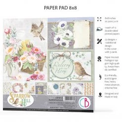 Papercraft & Scrapbooking Sparrow Hill Paper Pad 8x8 12/Pkg By Ciao Bella