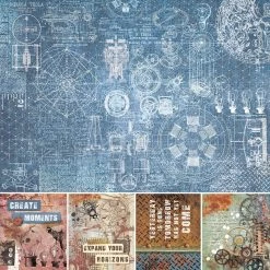 Papercraft & Scrapbooking Engine Of The Future Paper Pad 8x8 12/Pkg By Ciao Bella