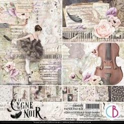 Papercraft & Scrapbooking Le Cygne Noir Paper Pad 8x8 12/Pkg By Ciao Bella