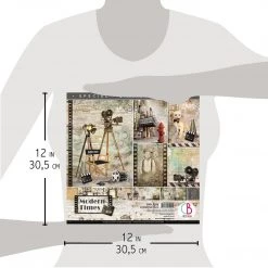 Modern Times Limited Edition Paper Pad 12x12 12/Pkg By Ciao Bella