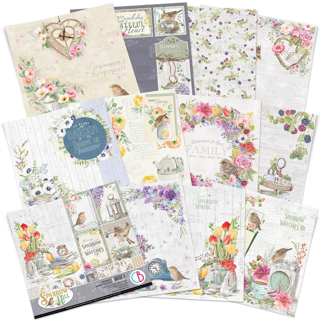 Sparrow Hill Paper Pad 12x12 12/Pkg By Ciao Bella 4 Sparrow Hill Paper Pad 12x12 12/Pkg By Ciao Bella