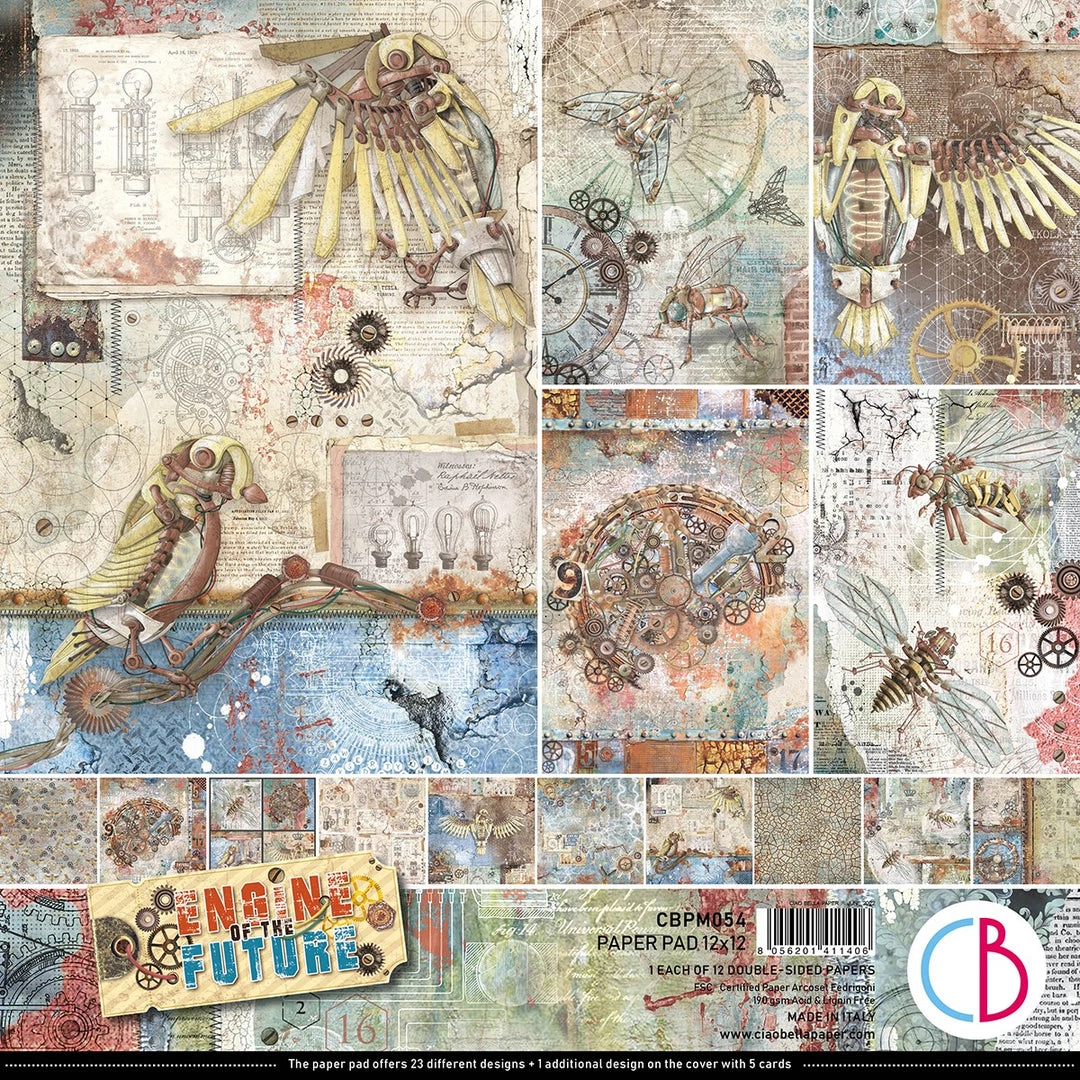 Papercraft & Scrapbooking Engine Of The Future Paper Pad 12x12 12/Pkg By Ciao Bella 3 Papercraft & Scrapbooking Engine Of The Future Paper Pad 12x12 12/Pkg By Ciao Bella