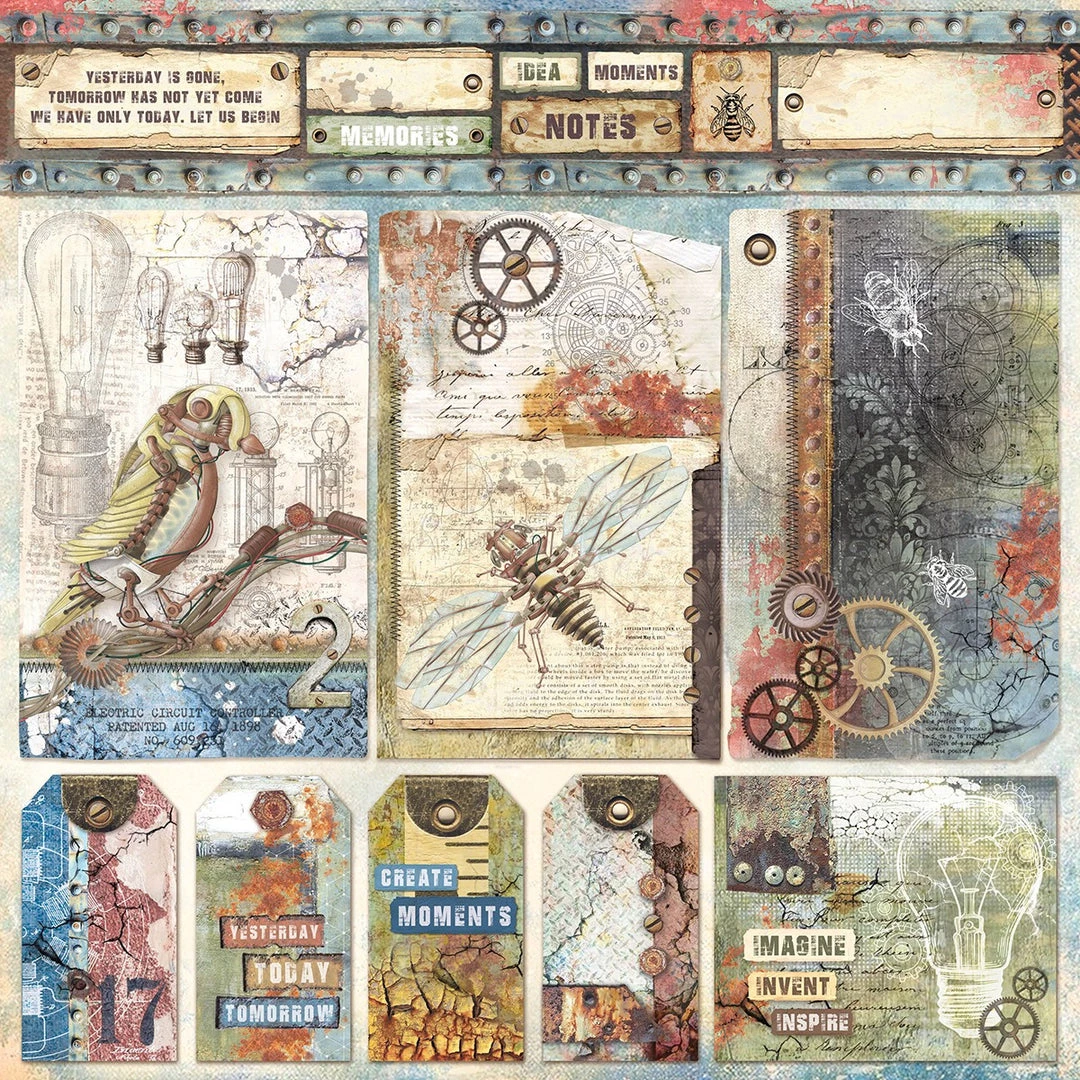 Papercraft & Scrapbooking Engine Of The Future Paper Pad 12x12 12/Pkg By Ciao Bella 22 Papercraft & Scrapbooking Engine Of The Future Paper Pad 12x12 12/Pkg By Ciao Bella