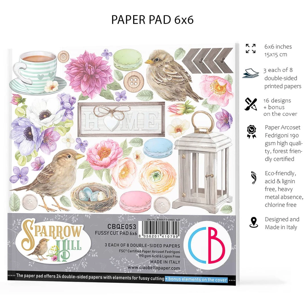 Sparrow Hill Fussy Cut Pad 6x6 24/Pkg By Ciao Bella Papercraft & Scrapbooking 6 Sparrow Hill Fussy Cut Pad 6x6 24/Pkg By Ciao Bella Papercraft & Scrapbooking