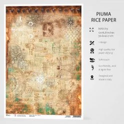 A3 Decoupage Rice Paper Codex Leonardo - A3 Rice Paper Codex Leonardo Ciao Bella Collection