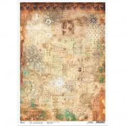 A3 Decoupage Rice Paper Codex Leonardo - A3 Rice Paper Codex Leonardo Ciao Bella Collection