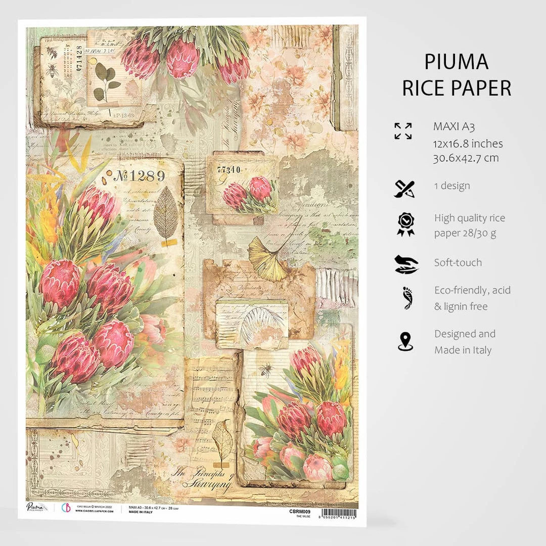 The Muse - A3 Rice Paper The Muse Ciao Bella Collection A3 Decoupage Rice Paper 4 The Muse - A3 Rice Paper The Muse Ciao Bella Collection A3 Decoupage Rice Paper