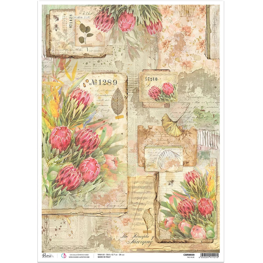 The Muse - A3 Rice Paper The Muse Ciao Bella Collection A3 Decoupage Rice Paper 3 The Muse - A3 Rice Paper The Muse Ciao Bella Collection A3 Decoupage Rice Paper