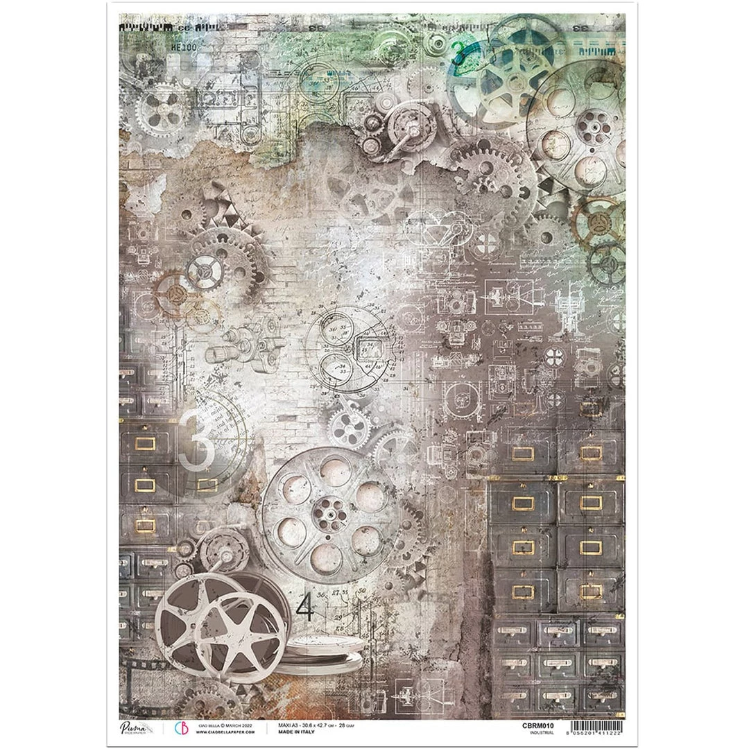 A3 Decoupage Rice Paper Industrial - A3 Rice Paper Ciao Bella Collection 3 A3 Decoupage Rice Paper Industrial - A3 Rice Paper Ciao Bella Collection
