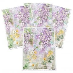 Wisteria - A3 Rice Paper Microcosmos Ciao Bella Collection A3 Decoupage Rice Paper