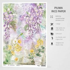 Wisteria - A3 Rice Paper Microcosmos Ciao Bella Collection A3 Decoupage Rice Paper