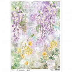 Wisteria - A3 Rice Paper Microcosmos Ciao Bella Collection A3 Decoupage Rice Paper
