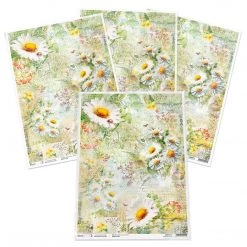 Daisies & Ladybugs - A3 Rice Paper Microcosmos Ciao Bella Collection A3 Decoupage Rice Paper