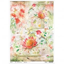 Hummingbird - A3 Rice Paper Microcosmos Ciao Bella Collection A3 Decoupage Rice Paper