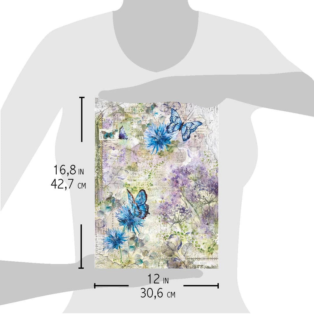 Blue Butterflies - A3 Rice Paper Ciao Bella Collection A3 Decoupage Rice Paper 6 Blue Butterflies - A3 Rice Paper Ciao Bella Collection A3 Decoupage Rice Paper