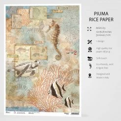 A3 Decoupage Rice Paper Oceanic - A3 Rice Paper Sign Of The Times Ciao Bella Collection