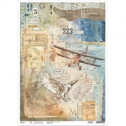 Study Of Flight - A3 Rice Paper Sign Of The Times Ciao Bella Collection A3 Decoupage Rice Paper