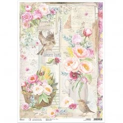 Bouquet Of Peonies - A3 Rice Paper Notre Vie Ciao Bella Collection A3 Decoupage Rice Paper