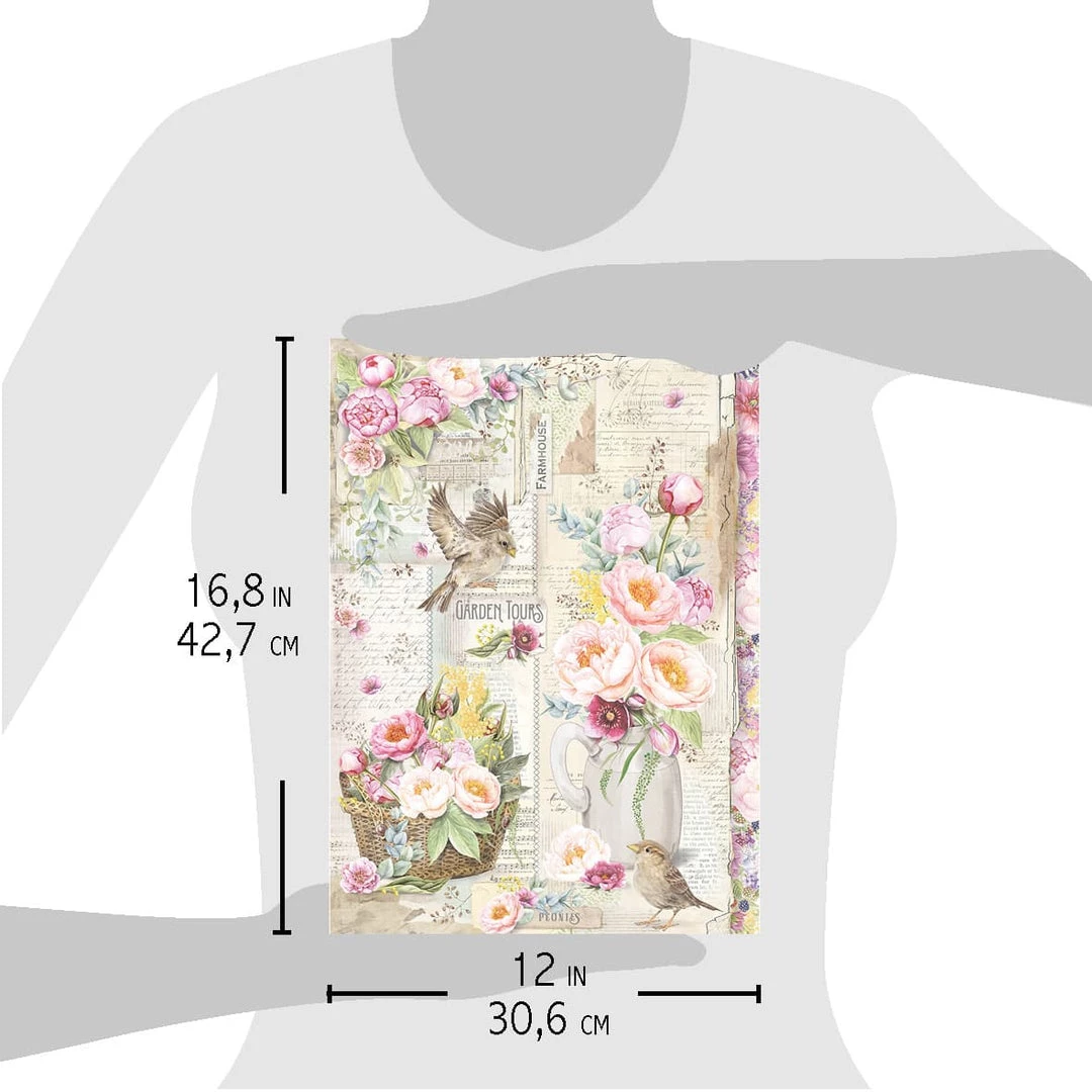 Bouquet Of Peonies - A3 Rice Paper Notre Vie Ciao Bella Collection A3 Decoupage Rice Paper 6 Bouquet Of Peonies - A3 Rice Paper Notre Vie Ciao Bella Collection A3 Decoupage Rice Paper