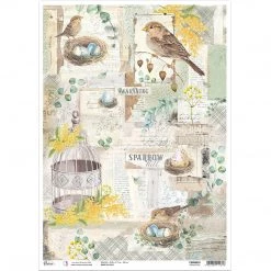 A3 Decoupage Rice Paper Sparrow Hill - A3 Rice Paper Sparrow Hill Ciao Bella Collection
