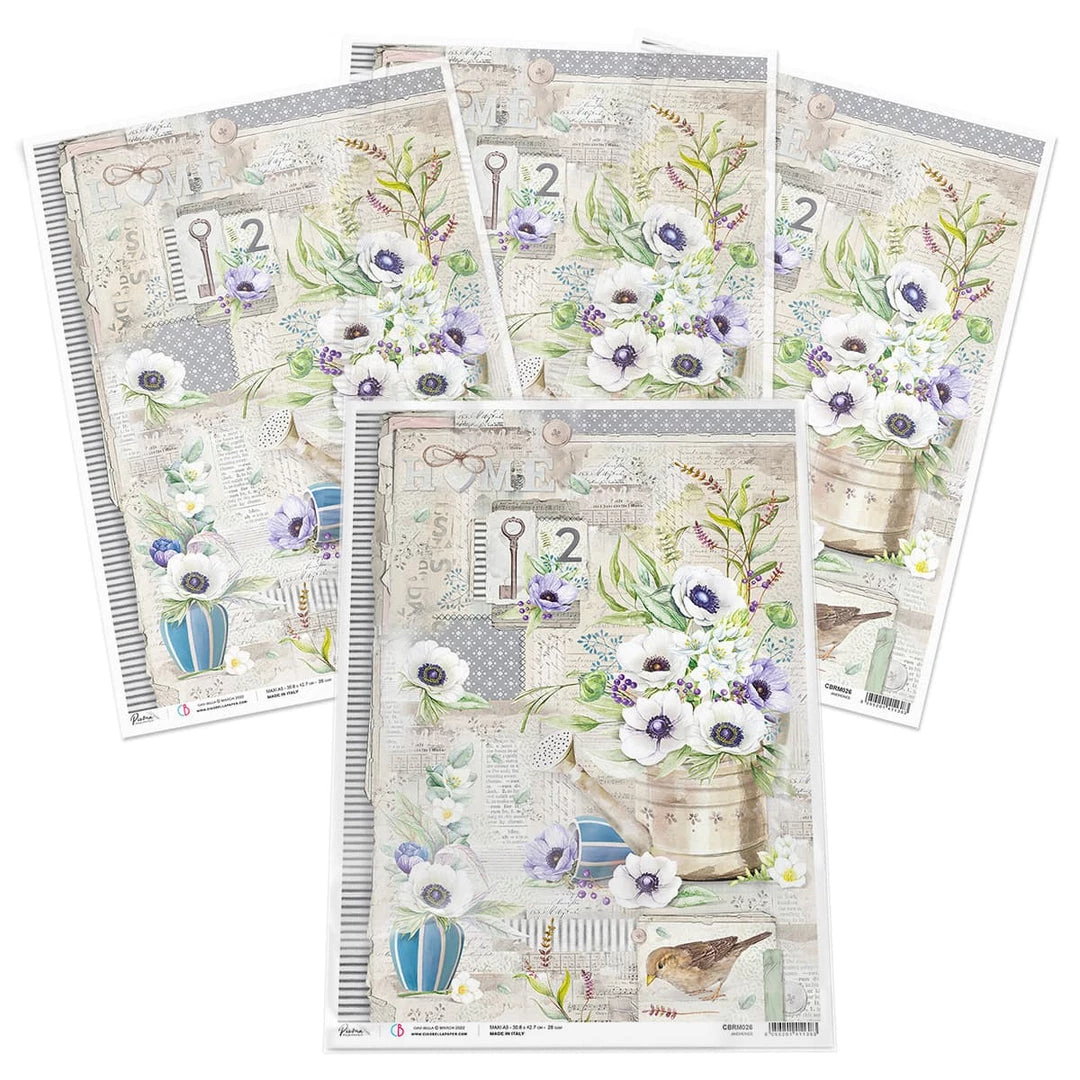 Anemones - A3 Rice Paper Ciao Bella Collection 5 Anemones - A3 Rice Paper Ciao Bella Collection