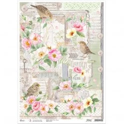 Love Lives Here - A3 Rice Paper Ciao Bella Collection A3 Decoupage Rice Paper