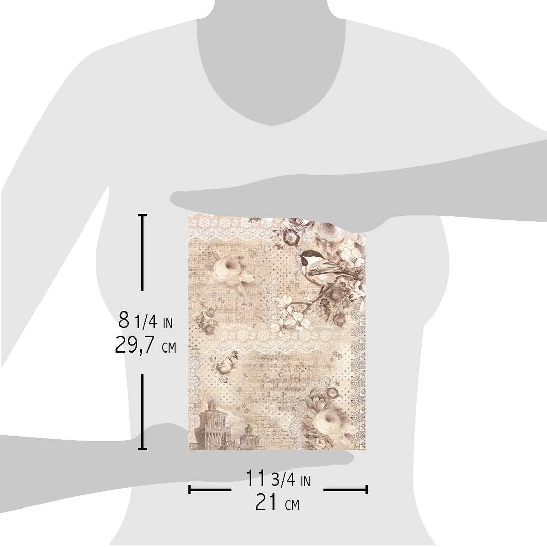 A4 Decoupage Rice Paper Ferrara Mia Bella - A4 Rice Paper Broccato Estense Ciao Bella Collection 6 A4 Decoupage Rice Paper Ferrara Mia Bella - A4 Rice Paper Broccato Estense Ciao Bella Collection