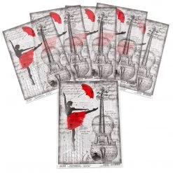 Listen The Rhythm - A4 Rice Paper Loving In The Rain Ciao Bella Collection