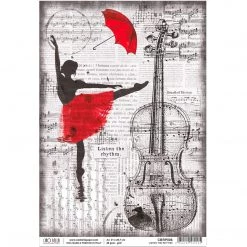 Listen The Rhythm - A4 Rice Paper Loving In The Rain Ciao Bella Collection