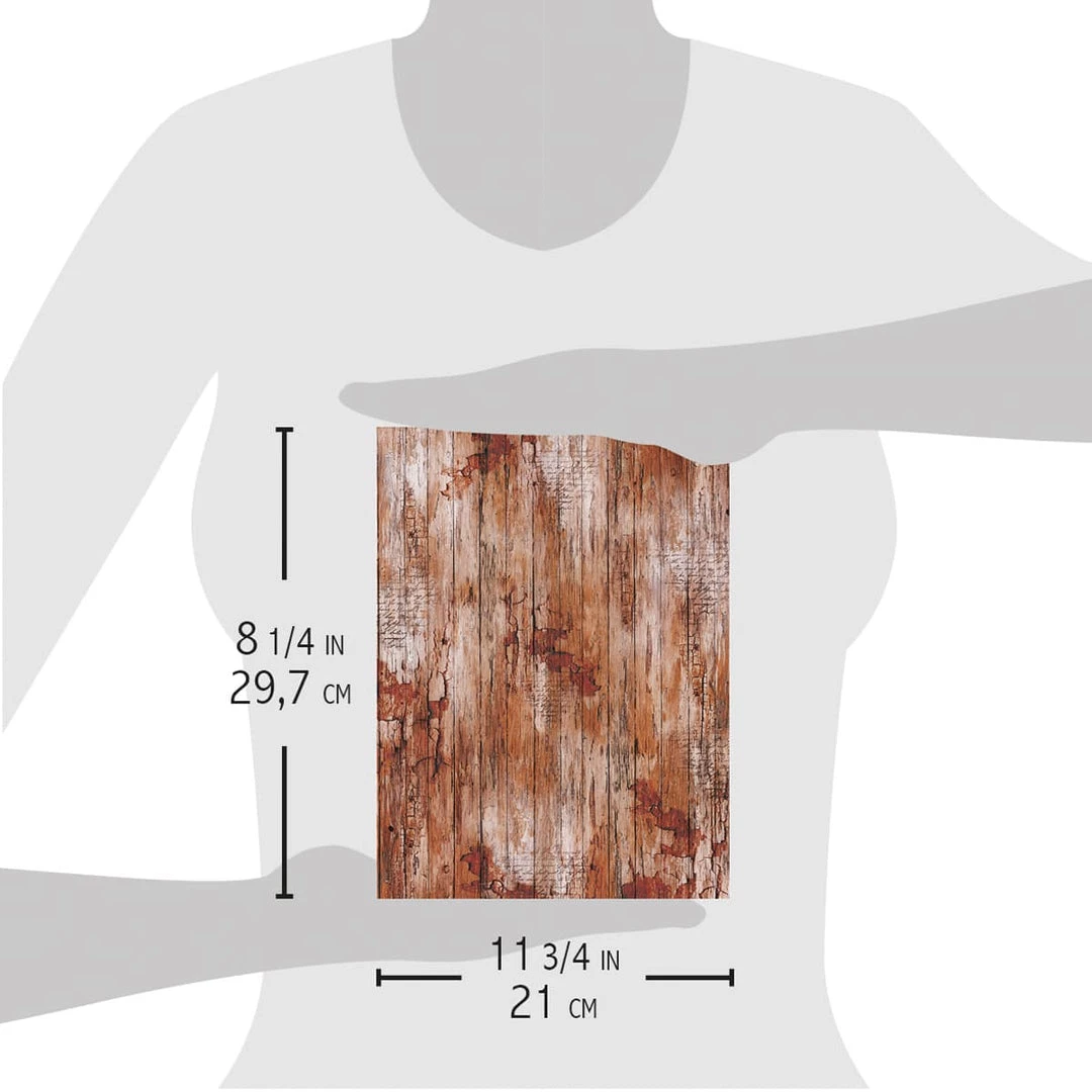 Old Time Wood - A4 Rice Paper Woodland Ciao Bella Collection 6 Old Time Wood - A4 Rice Paper Woodland Ciao Bella Collection