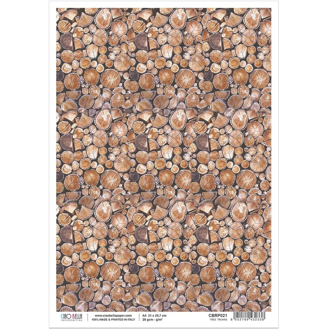 Tree Trunks - A4 Rice Paper Woodland Ciao Bella Collection 3 Tree Trunks - A4 Rice Paper Woodland Ciao Bella Collection