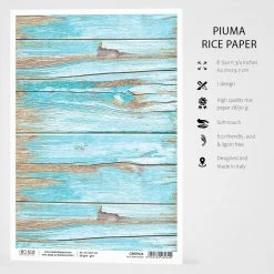 A4 Decoupage Rice Paper Blue Driftwood - A4 Rice Paper Woodland Ciao Bella Collection