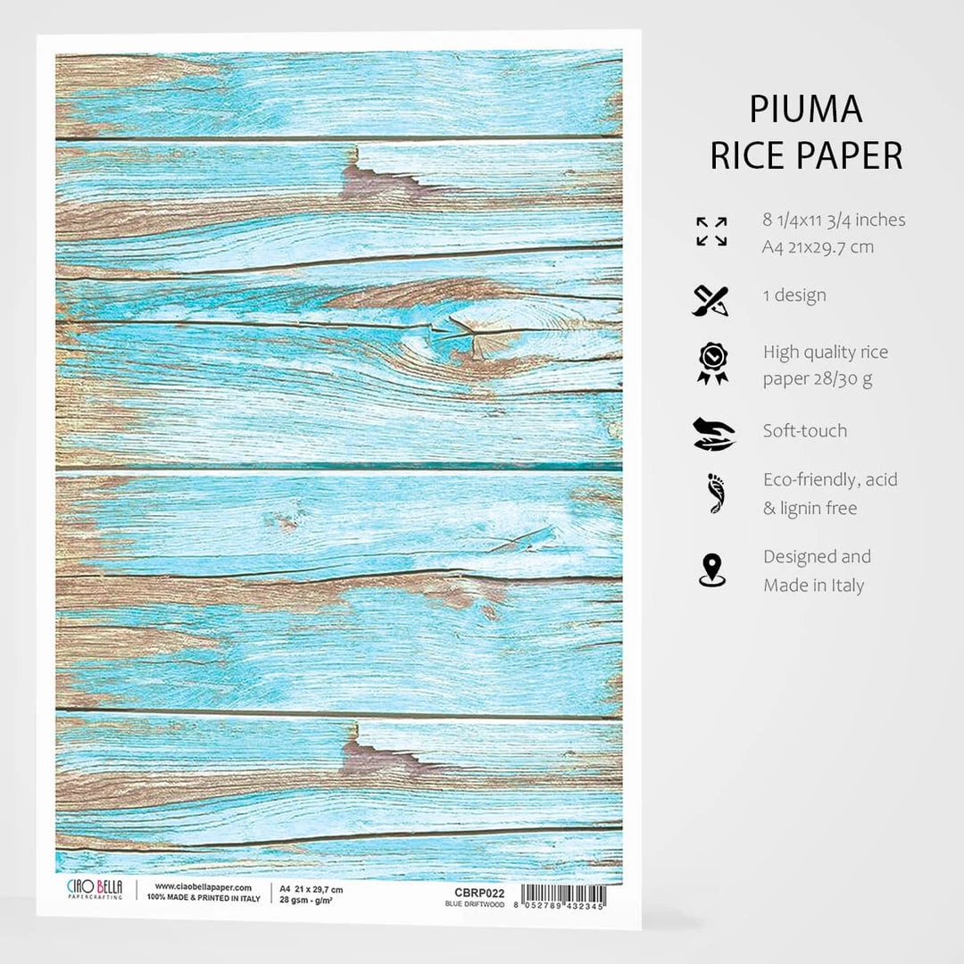 A4 Decoupage Rice Paper Blue Driftwood - A4 Rice Paper Woodland Ciao Bella Collection 4 A4 Decoupage Rice Paper Blue Driftwood - A4 Rice Paper Woodland Ciao Bella Collection
