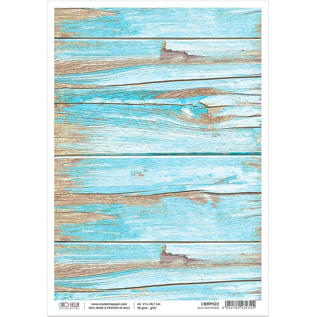 A4 Decoupage Rice Paper Blue Driftwood - A4 Rice Paper Woodland Ciao Bella Collection 3 A4 Decoupage Rice Paper Blue Driftwood - A4 Rice Paper Woodland Ciao Bella Collection