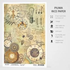 A4 Decoupage Rice Paper Jules Verne - A4 Rice Paper Voyages Extraordinaires Ciao Bella Collection