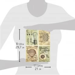 A4 Decoupage Rice Paper Jules Verne Cards - A4 Rice Paper Voyages Extraordinaires Ciao Bella Collection