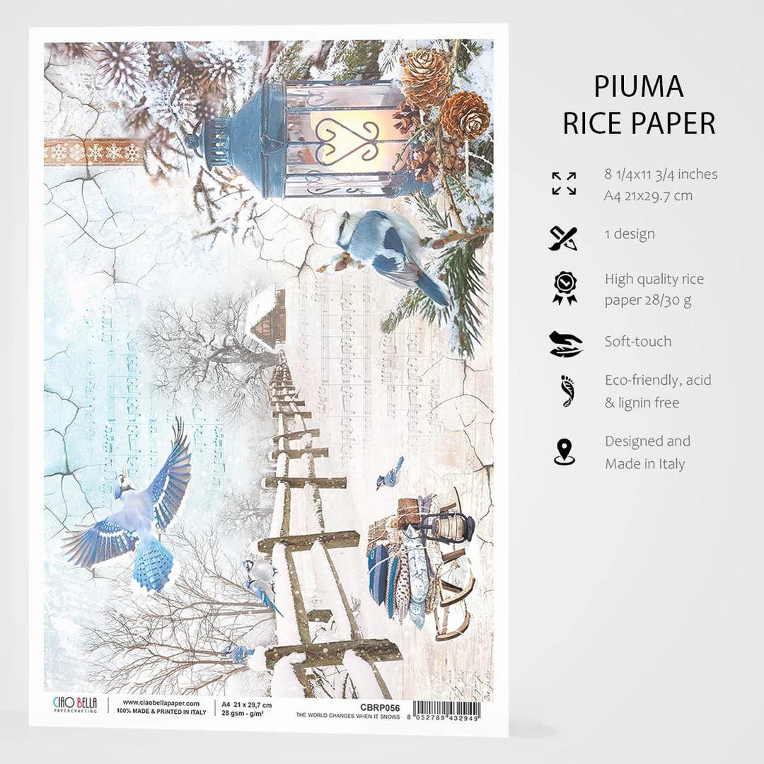 The World Changes When It Snow - A4 Rice Paper Time For Home Ciao Bella Collection A4 Decoupage Rice Paper 4 The World Changes When It Snow - A4 Rice Paper Time For Home Ciao Bella Collection A4 Decoupage Rice Paper