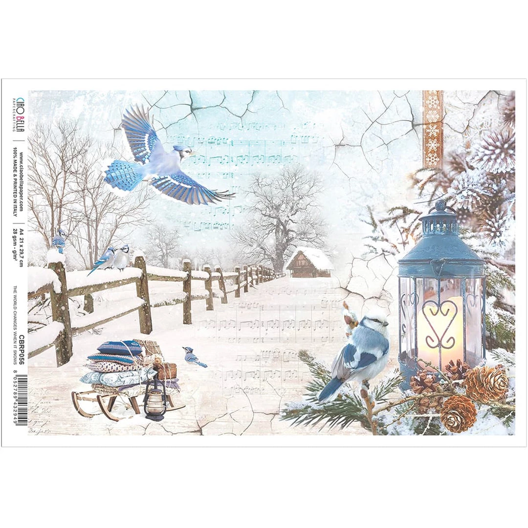 The World Changes When It Snow - A4 Rice Paper Time For Home Ciao Bella Collection A4 Decoupage Rice Paper 3 The World Changes When It Snow - A4 Rice Paper Time For Home Ciao Bella Collection A4 Decoupage Rice Paper