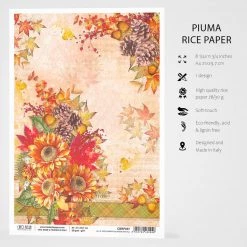 All At Once Summer Collapsed Into Fall - A4 Rice Paper Sound Of Autumn Ciao Bella Collection A4 Decoupage Rice Paper