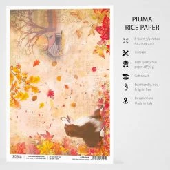 Ariel And Dancing Leaves - A4 Rice Paper Sound Of Autumn Ciao Bella Collection